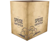 Semi-corrugated box for fruit and vegetables