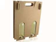 Geschenkgefache für zwei Flaschen aus Wellpappe Geschenkgefache für zwei Flaschen aus Wellpappe