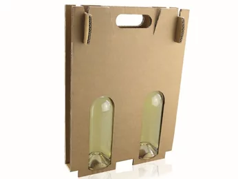 Gift box for two bottles made of corrugated cardboard Gift box for two bottles made of corrugated cardboard