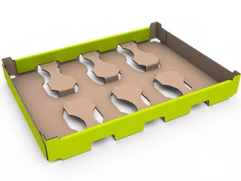 Tray with cup fixation made of corrugated board Tray with cup fixation made of corrugated board