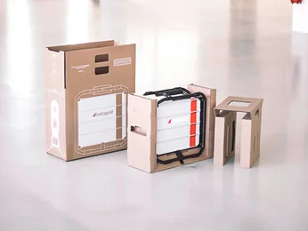 Packages on the floor with the inscription "instagrid". Packages on the floor with the inscription "instagrid".