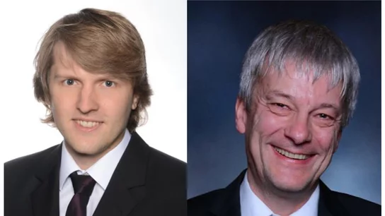 Dr. Dimitri Petrik (links) und Prof. Dr. Georg Herzwurm (Quelle: Universität Stuttgart)