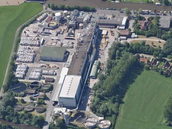 Weener paper mill photographed from a bird's eye view Weener paper mill photographed from a bird's eye view
