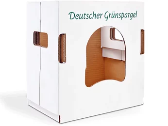 Transport and sales packaging for asparagus made of corrugated cardboard - standing Transport and sales packaging for asparagus made of corrugated cardboard - standing