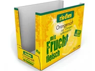 Stanzverpackung für den Transport und Verkauf von Tetra Packs und anderen Getränkebehältern Stanzverpackung für den Transport und Verkauf von Tetra Packs und anderen Getränkebehältern