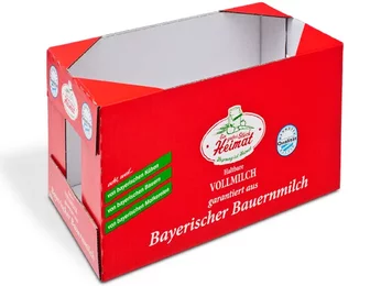 Wrap-around packaging made of corrugated board for dairy products - Home Whole Milk Wrap-around packaging made of corrugated board for dairy products - Home Whole Milk