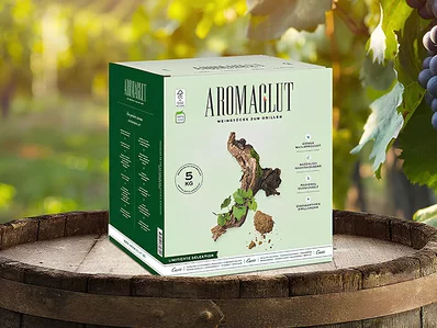 Aromaglut Verpackung in grüner Umgebung Aromaglut Verpackung in grüner Umgebung