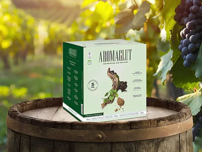 Aromaglut packaging in a green environment Aromaglut packaging in a green environment