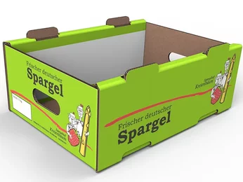Die-cut fruit and vegetable packaging - long asparagus crate Die-cut fruit and vegetable packaging - long asparagus crate