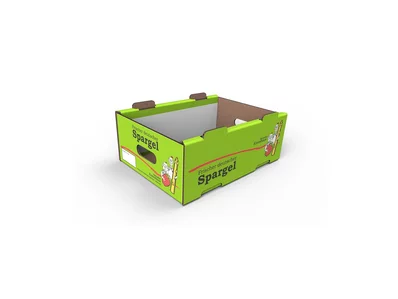 Stanzverpackung Obst und Gemüse - Steige für langen Spargel Stanzverpackung Obst und Gemüse - Steige für langen Spargel