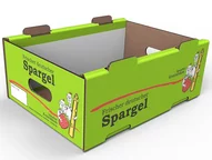 Stanzverpackung Obst und Gemüse - Steige für langen Spargel Stanzverpackung Obst und Gemüse - Steige für langen Spargel