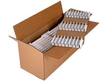 Corrugated cardboard shipping packaging for ceramic tubes Corrugated cardboard shipping packaging for ceramic tubes