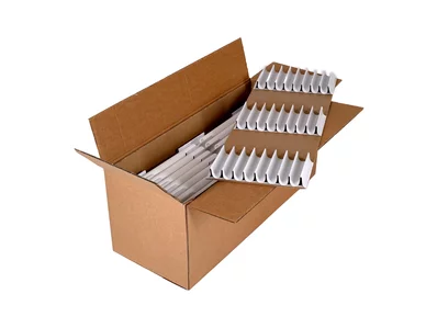 Corrugated cardboard shipping packaging for ceramic tubes