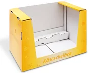 Shelf-Ready-Verpackung aus Wellpappe für Käsescheiben Shelf-Ready-Verpackung aus Wellpappe für Käsescheiben