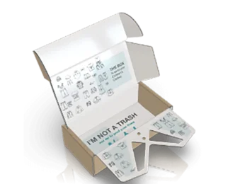 Packaging with the statement " I am not rubbish " inside Packaging with the statement " I am not rubbish " inside