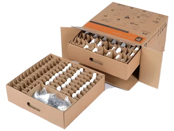 Die Schubkastenbox ist eine übersichtliche und geordnete Verpackungslösung für Montagekleinteile, die unterschiedlich oft entnommen werden müssen Die Schubkastenbox ist eine übersichtliche und geordnete Verpackungslösung für Montagekleinteile, die unterschiedlich oft entnommen werden müssen