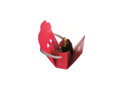 Rote Piccolo-Bag aus Wellpappe für unterwegs Rote Piccolo-Bag aus Wellpappe für unterwegs
