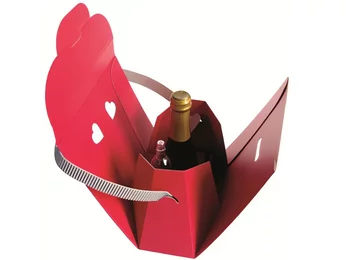 Red corrugated cardboard piccolo bag for on the go Red corrugated cardboard piccolo bag for on the go