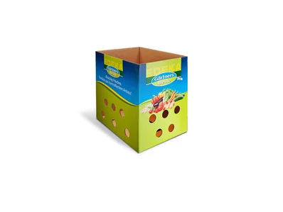 Edeka semi-corrugated crate for fruit and vegetables - with ventilation Edeka semi-corrugated crate for fruit and vegetables - with ventilation