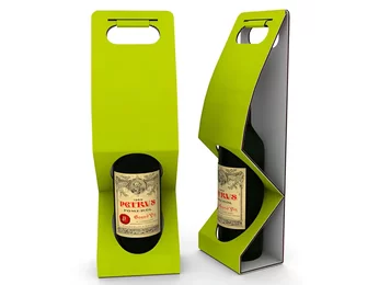 Gift packaging for bottles with large viewing window for the bottle label Gift packaging for bottles with large viewing window for the bottle label