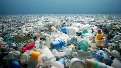 Plastik Müll auf Meeresboden Plastik Müll auf Meeresboden
