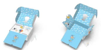 Packaging with blue inner colour Packaging with blue inner colour