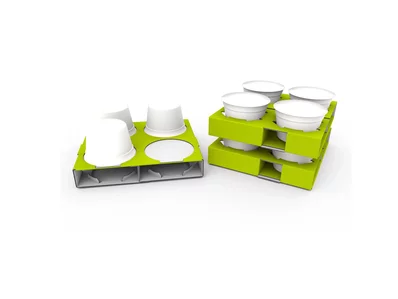 Bechersteige variabel aus Wellpappe