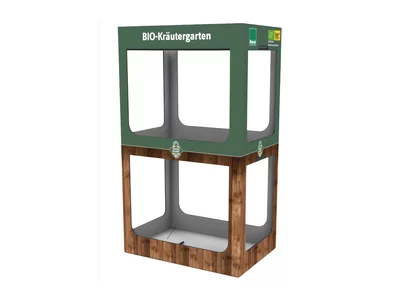 Klingele Kräuterdisplay aus Wellpappe