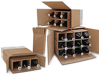 Bottle shipping cartons with bottles made of corrugated board Bottle shipping cartons with bottles made of corrugated board